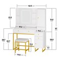 thumbnail image 2 of Vanity Set with Lighted Mirror, VIPLIVE Vanity Desk with Stool Family Room, 2 of 7