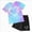 T68-Blue, variant on 11-12 Years Teen Baby Girl Fall Winter Tie Dye Set Cap Sleeve T Shirt And Elastic Waist Shorts 2 Piece Clothing Sets Girls Green Tracksuit