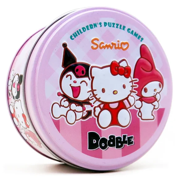 Dobble Hello Kitty Card Game Double juego Card Table Board Game for Dobbles Kids HP Metal Box Card Matching Toys for Childrens