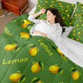 thumbnail image 4 of Castle Fairy Yellow Lemon 7-Piece Twin Bedding Sets,Fresh Fruit Bedding Comforter Set,Botanical Plants Breathable Sheet Sets,Super Cozy Tropical Room Decor,Reversible, 4 of 8