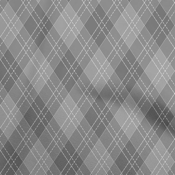 oneOone Georgette Viscose Gray Fabric Check Craft Projects Decor Fabric Printed By The Yard 42 Inch Wide