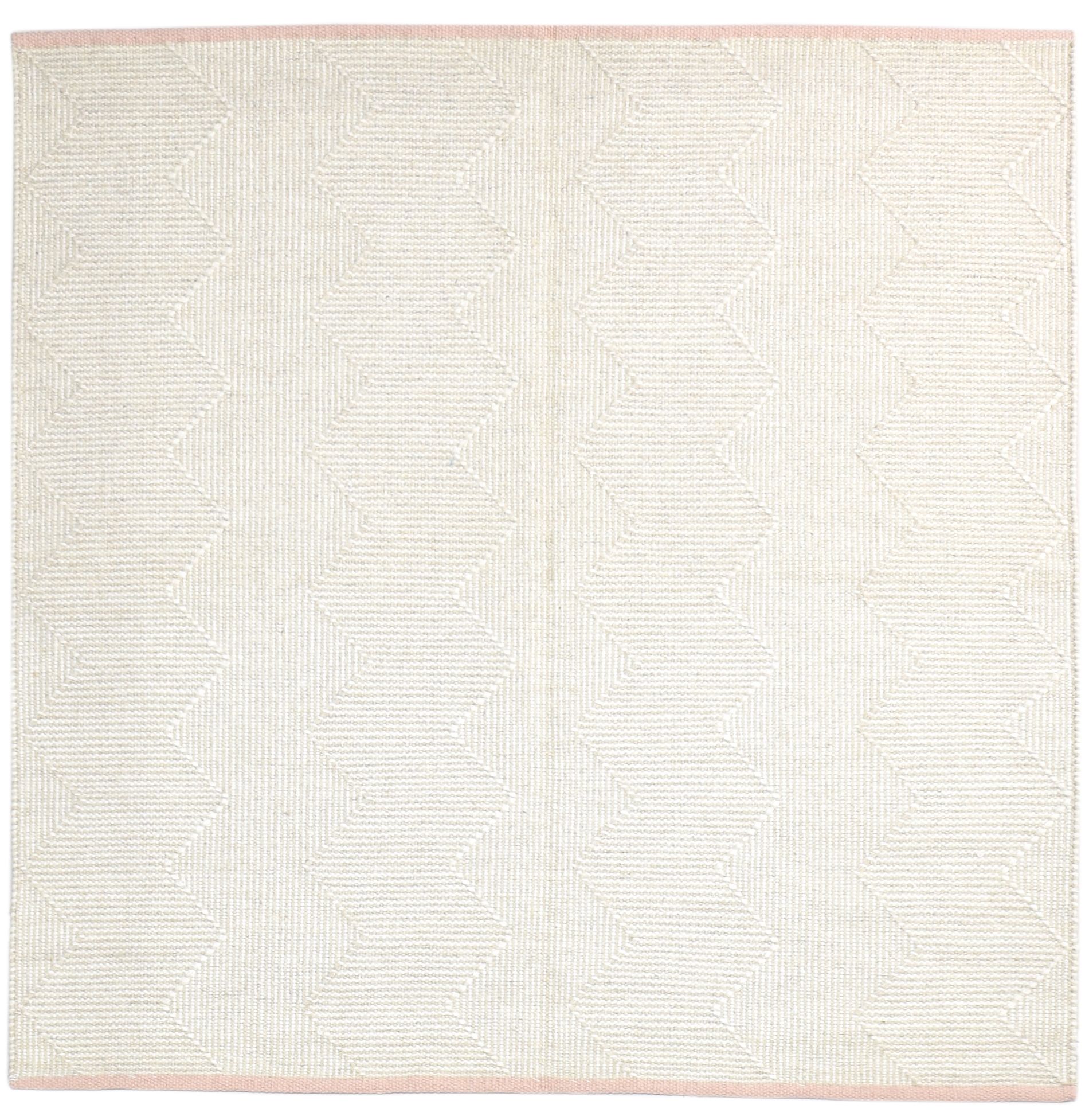 Wool Pink Rug 5' X 5' Modern Dhurrie Scandinavian Nordic Room Size ...