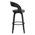 thumbnail image 6 of Armen Living Shelly 26" Modern Faux Leather Counter Stool in Black and Gray, 6 of 9