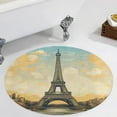 thumbnail image 4 of Eiffel Tower Round Rugs -Washable Non-Slip Small Round Area Rug Throw Soft Circle Rugs for Bedroom, Modern Print Indoor Carpet for Entryway Sofa Living Room, 4 of 7