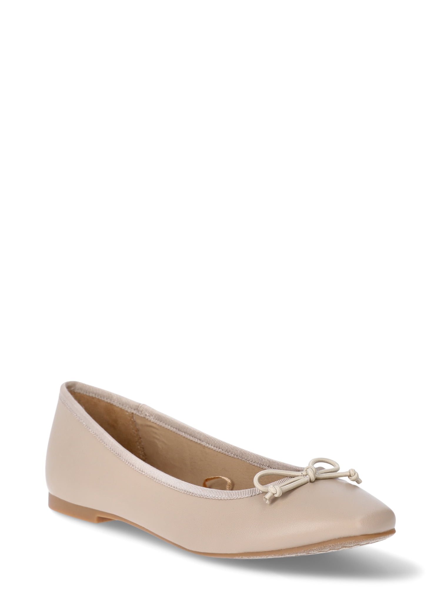 Time and Tru Women's Faux Leather Ballet Flats