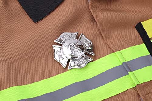 yolsun Fireman Role Play Costume for Kids 7 pcs Boys and Girls Firefighter Dress up and Play Set