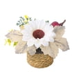 thumbnail image 2 of Fall Tabletop Decor, Artificial Flower Arrangement in Woven Basket with Pumpkin and Maple Leaf for Mantel Shelf and Thanksgiving Centerpiece Display, Preassembled Potted Floral Accent, 2 of 6