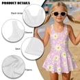 thumbnail image 6 of Xixirimido Daisy Flower Print Girls One Piece Swimsuits with Skirt Sleeveless Swim Dress Modest Skirted Swimwear with Built-in Shorts UPF 50+ Bathing Suit, Pink, 5-6 Years, 6 of 7