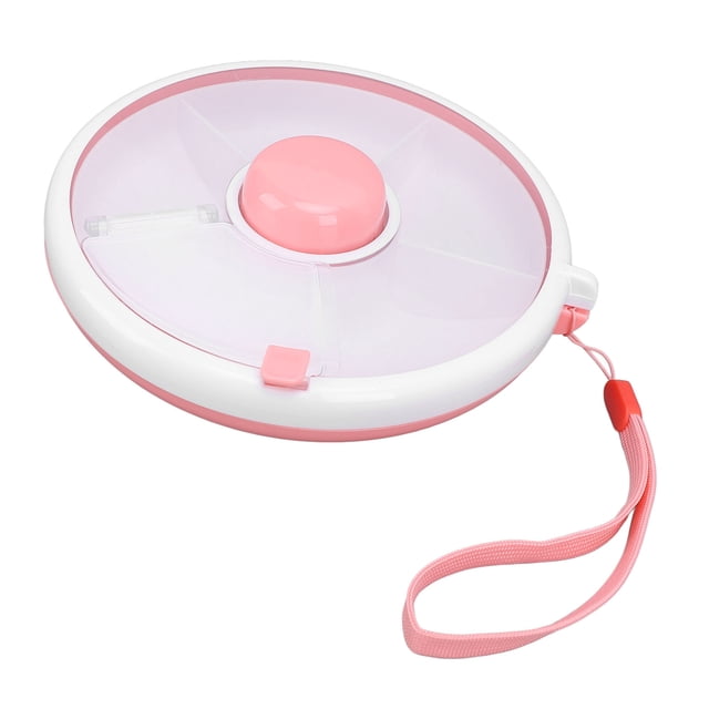 De Bocadillos Para Niños, Dispensador De 5 Compartimentos, Contenedor De Bocadillos Reutilizable Giratorio De 360 Con Tapa Y Correa De Mano, Contenedor De