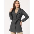thumbnail image 2 of Abrigos Largos Con Cinturón De ManLarCon Cuello Alto Elegante De Invierno PaMujer Gris Oscuro S, 2 of 6