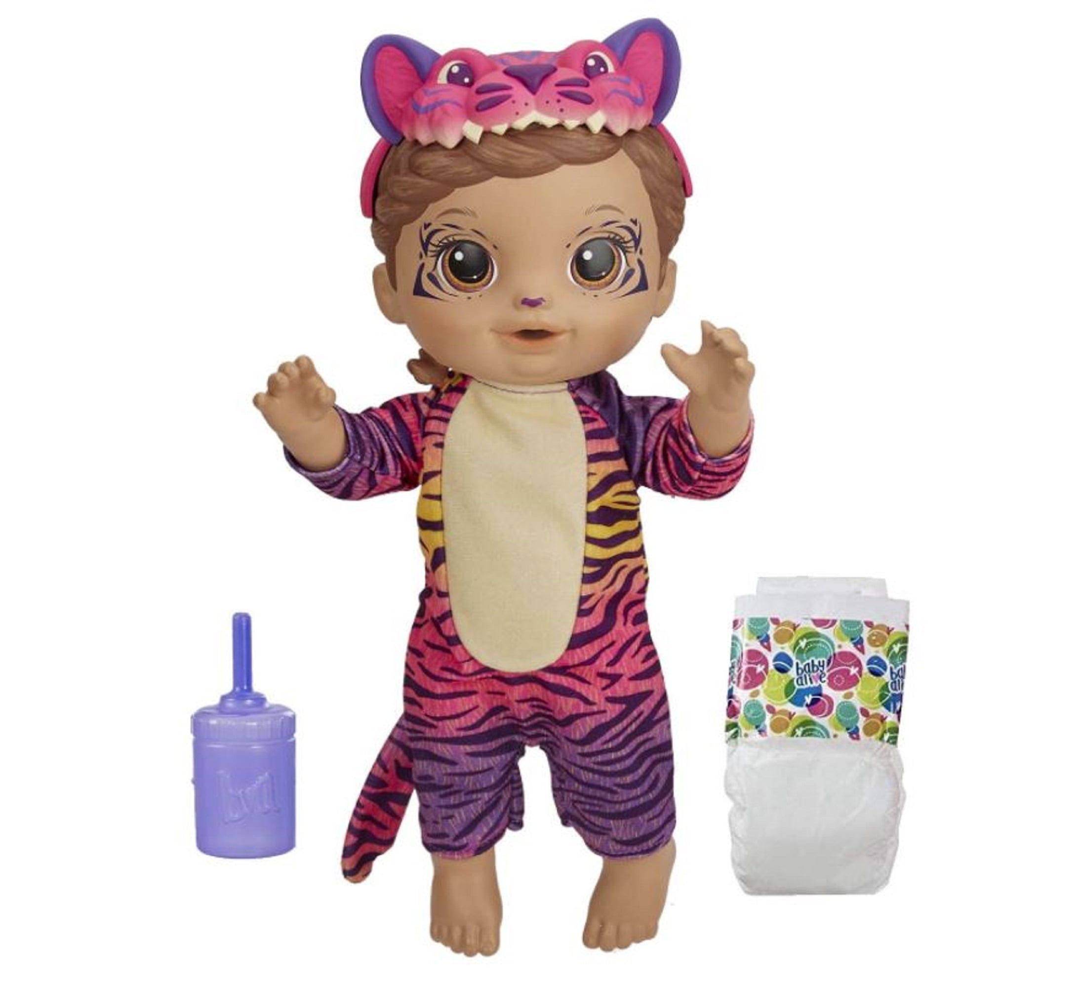 Baby Alive Rainbow Wildcats Doll, Tiger Accessories, Drinks, Wets