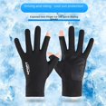 thumbnail image 2 of Guantes de pesca para conducir, medio dedo, guantes antideslizantes de seda de hielo, transpirables, protectores solares, guantes de secado rápido para fitness y ciclismo, 2 of 5
