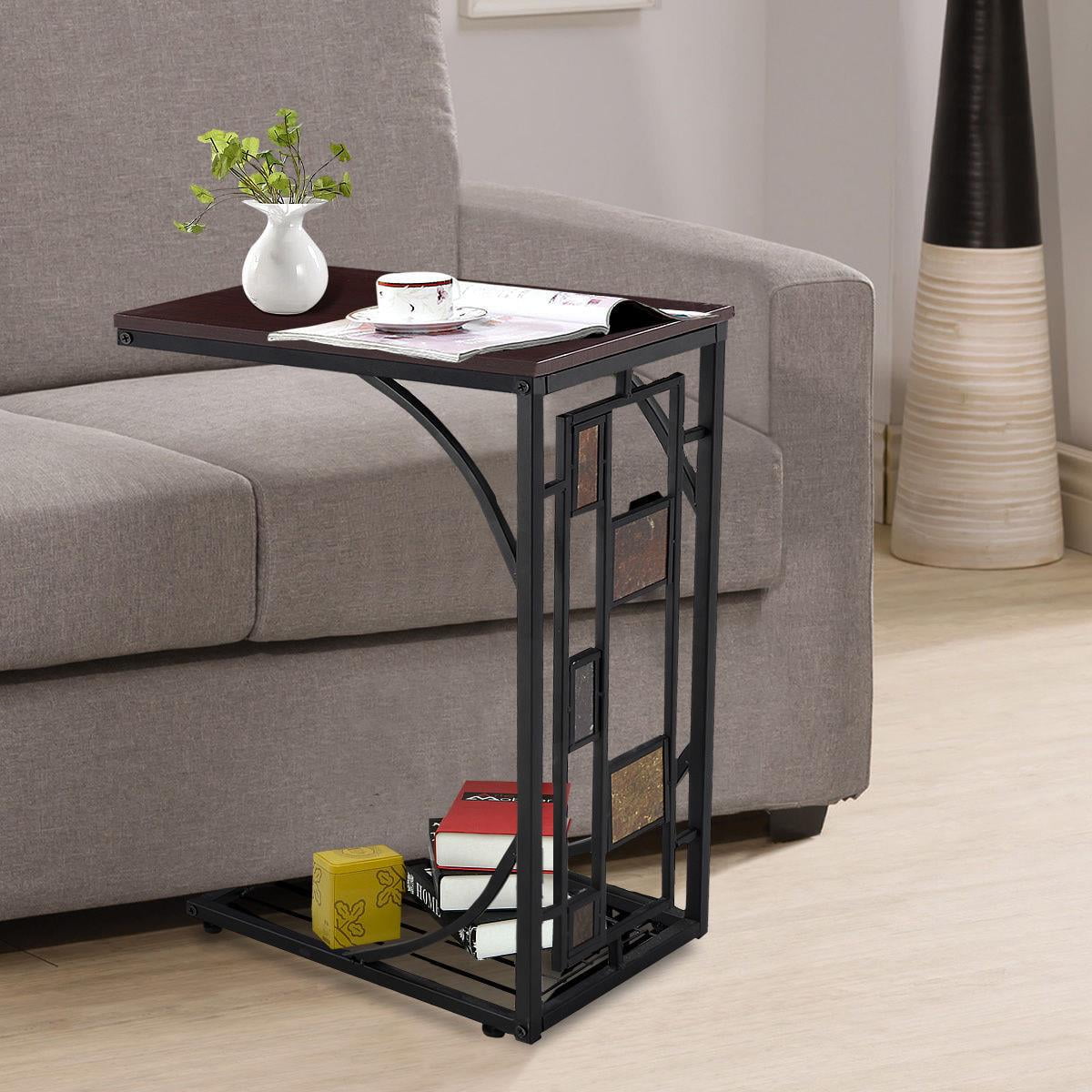 Ktaxon Side Snack End Table Sofa Side Living Room Brown Wood Couch