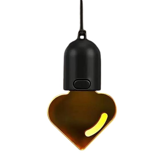 OADUKQ Car Hanging Light, Acrylic Glowing Bulb Ornament with Rechargeable, Rearview Mirror and Night Driving, Heart Light Bulb