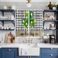 thumbnail image 2 of Saint Patrick's Day Kitchen Curtains Window Panels, Farmhouse Green Lucky Clovers Plaid Insulated Window Treatment Curtain, Grommet Curtains for Bedroom/Living Room/Bathroom, 2 Piece 42"Wx63"L, 2 of 8