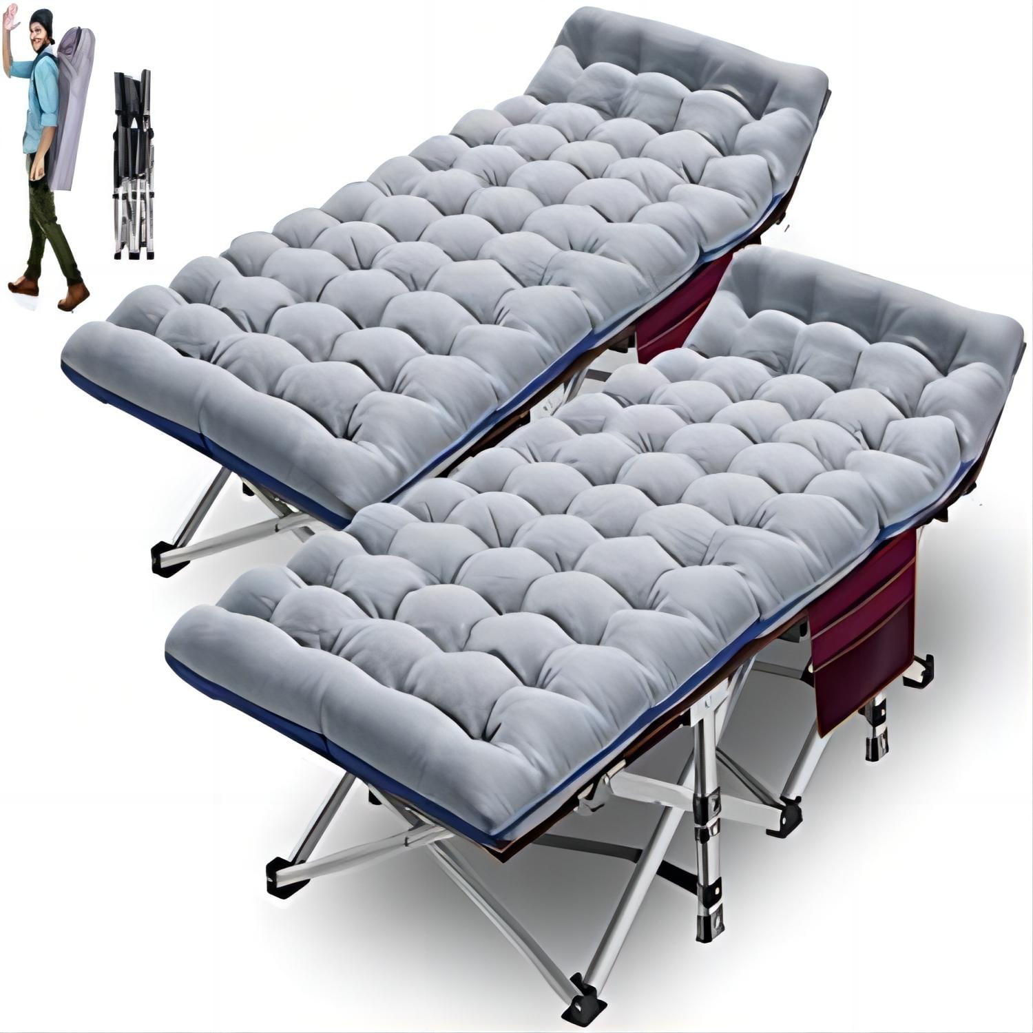 MOPHOTO Camping Cot, Portable Folding Cots for Adults, Heavy Duty
