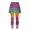 thumbnail image 5 of POLERORainbow Leopard Art Design Skirted Leggings with Skirts for Women High Waist Tennis Workout Pants with Pockets for Golf Tennis Pickleball Yoga Legging Butt Lifting Athletic Pants, 5 of 6