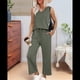 thumbnail image 5 of Conjuntos de Dos Piezas para Mujer, Conjuntos de Verano, Conjuntos de Estar por Casa, Blusas de Cuello Alto, Pantalones Cortos de Pierna Verde L, 5 of 8