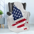thumbnail image 4 of Eagle Soft Flannel Fleece Throw Blanket, Stars and Stripes on a Bald Eagle American Way of Life Bird, Cozy Plush for Indoor and Outdoor Use, 50" x 70", Dark Coral Navy Blue, by Ambesonne, 4 of 5