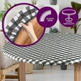 thumbnail image 4 of Sorfey Round Picnic Table Cover Checkered Fitted Tablecloth, Black 54" x 54", 4 of 6