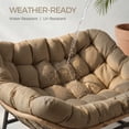 thumbnail image 6 of RADIATA Double Papasan Rocking Chair with Cushion, 2-Person Patio Egg Lounge Chair, Oversized Outdoor Recliner Loveseat, 620 lbs Capacity, Comfy Big Rocker for Porch, Balcony,Living Room,Brwon, 6 of 9