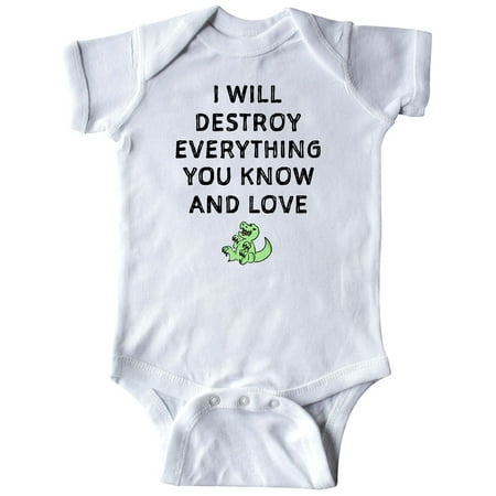 

Inktastic I Will Destroy Everything You Know and Love Gift Baby Boy or Baby Girl Bodysuit