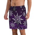 thumbnail image 2 of Fotbe Snowflake Gradient Purple Trajes de Baño Estampados para Hombre, Shorts de Verano de Secado Rápido, Ropa de Playa, Bañadores-3X-Large, 2 of 6