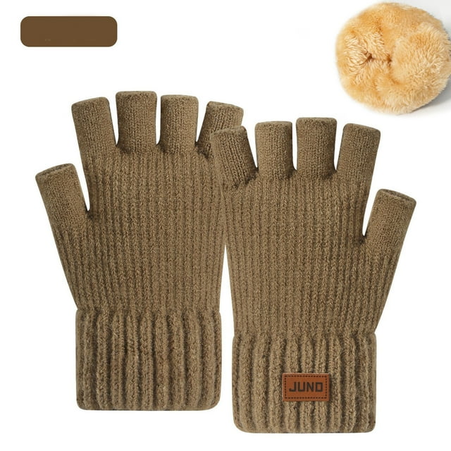 Roncen Fingerless Gloves Half Finger Winter Warm Knitted Gloves Working Running Biking Driving for Women