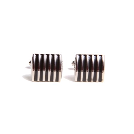 Rectangular Cufflinks - Men's Wedding Party Stripe Cufflinks Rectangular French Cuff Links
