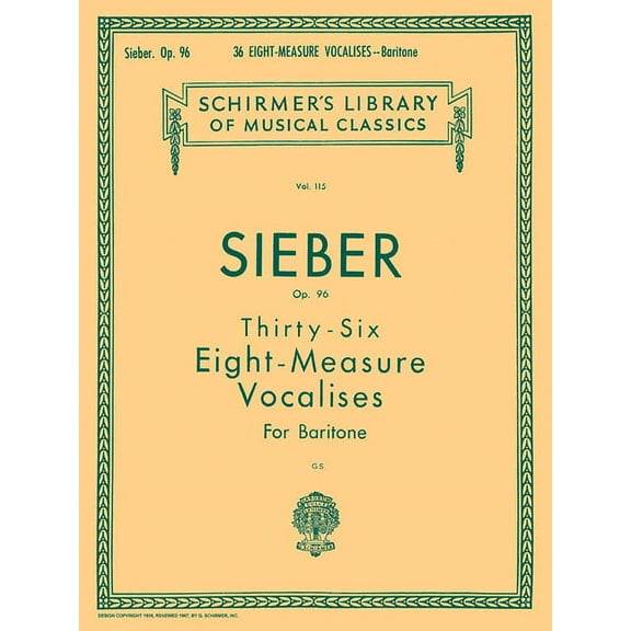 36 Eight-Measure Vocalises, Op. 96 : Schirmer Library of Cl