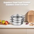 thumbnail image 2 of Homelife Stainless Steel 3 Tier Steamer Pot Set with Lid Food Steamer Stackable Food Steamer Space Saving Visual Lid Handle Design Multipurpose Cooking Pot, 2 of 13