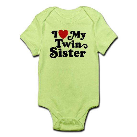 CafePress - I Love My Twin Sister Infant Bodysuit - Baby Light Bodysuit