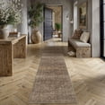 thumbnail image 2 of BERTHMEER 2.6'×10' Long Runner Rugs for Hallway Kitchen Bedroom Bathroom Entryway Entrance Oriental Floral Vintage Farmhouse Machine Washable Non-slip Traditional Distressed Rugs, Golden Brown, 2 of 5