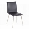 thumbnail image 5 of Set of 2 Modern Upholstered Dining Chairs with Brushed Stainless Steel & Black Faux Leather., 5 of 5