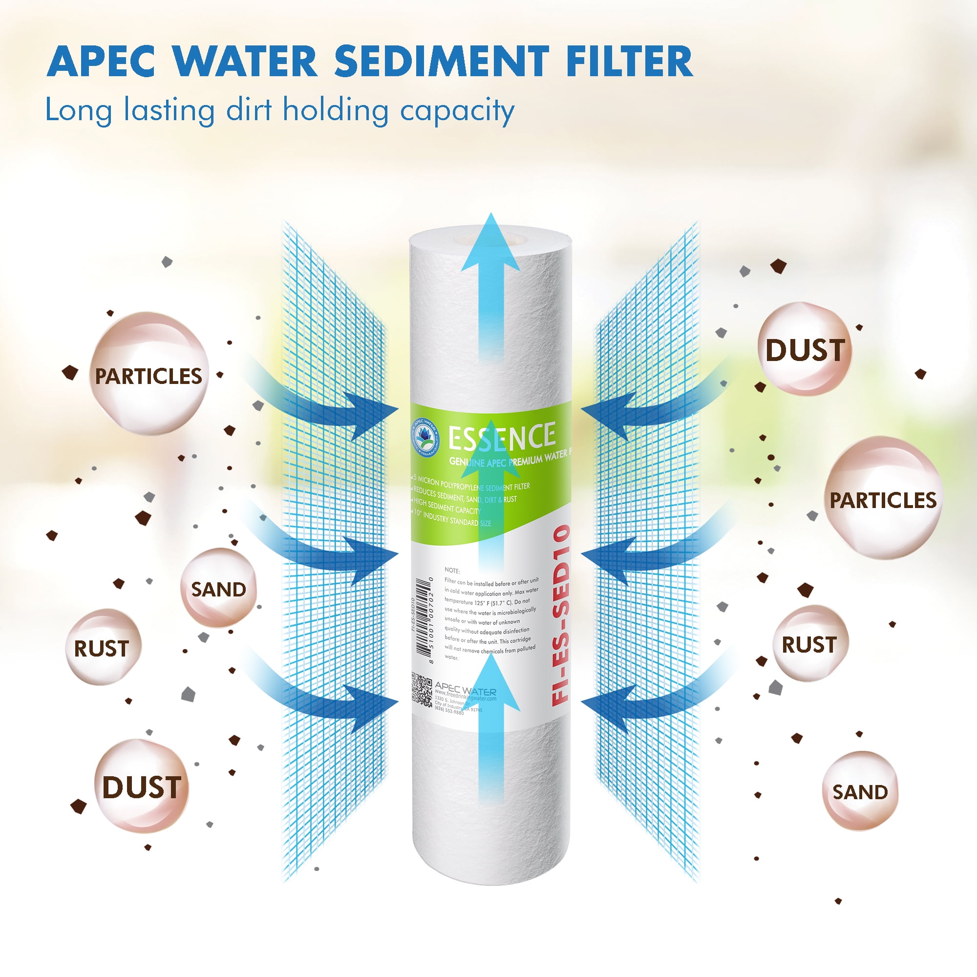 APEC Filter set-ES High Capacity Replacement Pre-Filter Set for ESSENCE Series Reverse Osmosis Water Filter System Stage 1, 2&3