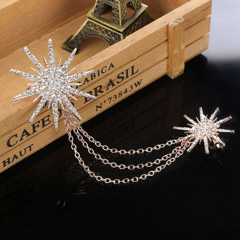 Jewelry Crystal Brooch Pin For Women Fashion Scarf Buckle Clothing  Accessories