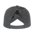 thumbnail image 4 of Toptie Tie Dye Ponytail Baseball Cap for Women Criss Cross Messy High Bun Dye Ponytail Hat-Black, 4 of 8