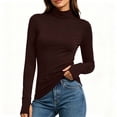 thumbnail image 2 of Chiccall Women's Turtleneck Long Sleeve Base Layer Top, Stretchy Slim Fit Thermal Shirt with Thumb Holes for Fall Winter Layering, 2 of 10