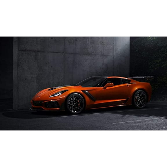 Iconic Arts Muscle Car Laminated Poster 24x36- Chevrolet Corvette ZR-1 Orange