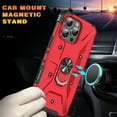 thumbnail image 5 of For iPhone 16 Pro Max Case Rugged, With Grip Ring Holder Rotating Kickstand Easy to Hand Compatile with Car Mount Anti-Scratch Heavy Duty Protective Phone Case for Apple iPhone 16 Pro Max, Red, 5 of 8