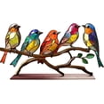 thumbnail image 2 of Adornos para observar aves Adornos para decoración del hogar Cien flores Colgante para observar aves Serie de observación de aves Decoración de metal para el hogar (E), 2 of 6