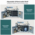 Outdoor Kitchen Island with Raised Shelf & Stainless Steel Top, Outdoor ...