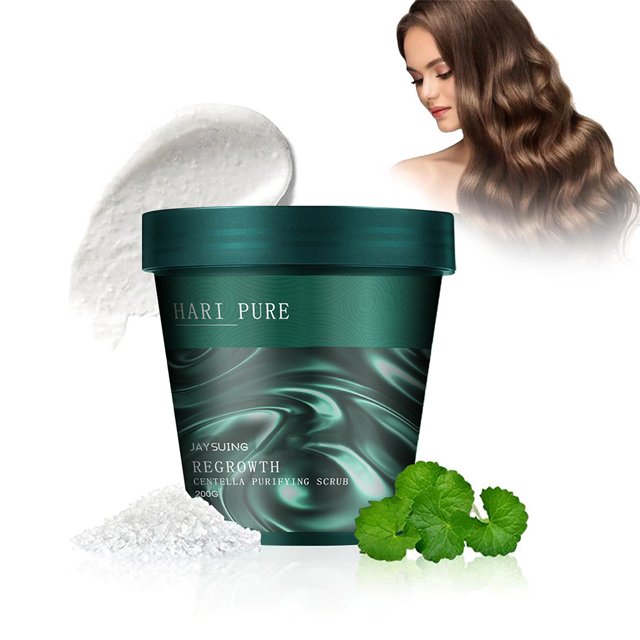 Champú con sal marina de 200g, crema exfoliante para el cuero cabelludo para la picazón del cuero cabelludo y Control de la caspa, aceite refrescante para el cuidado del cabello