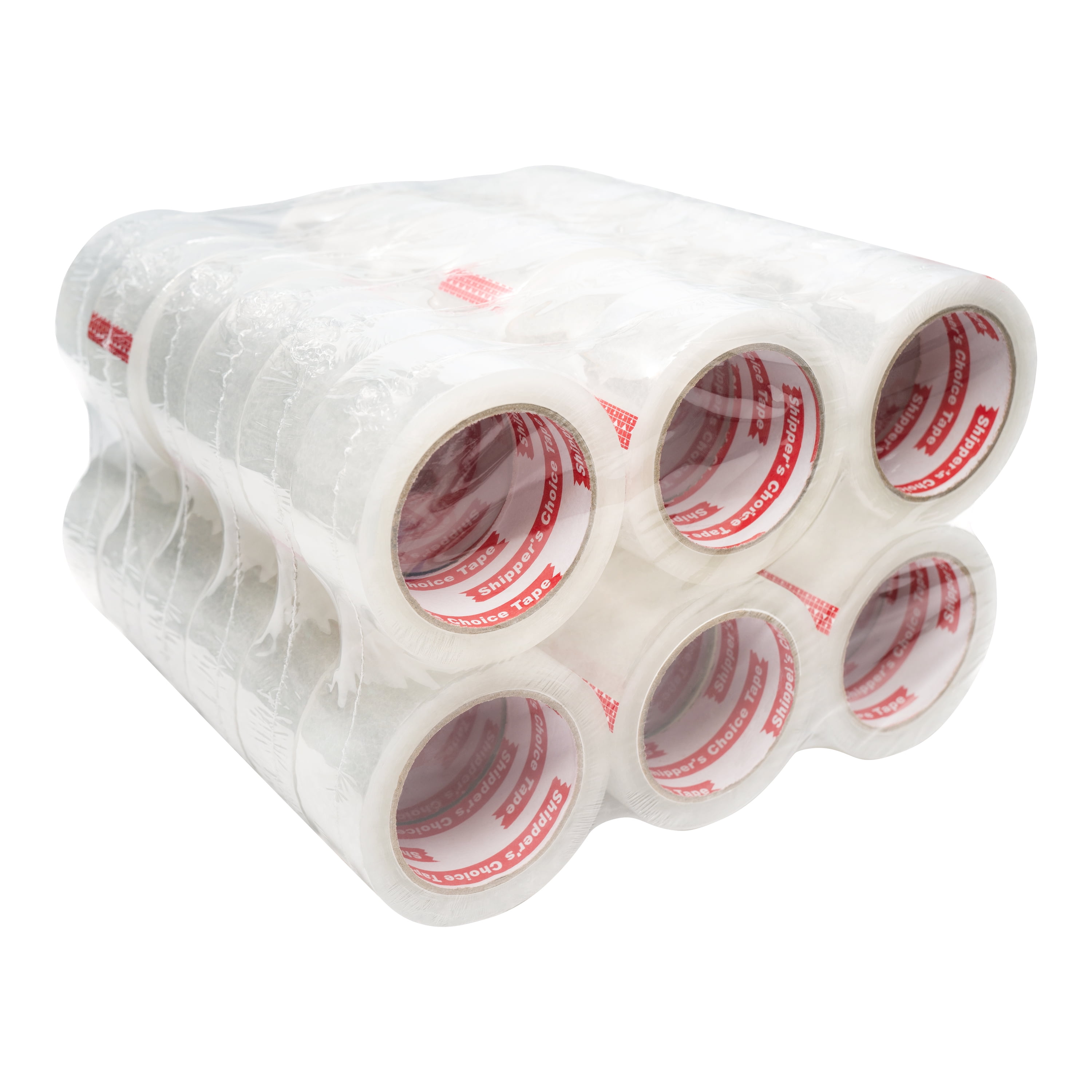 SHIPPER'S CHOICE TAPE 2-inch-Wide Clear Packing Tape, 36 Rolls, Super Adhesive, Large Rolls, Suitable for Commercial or Domestic Packaging & Moving-Related Jobs.