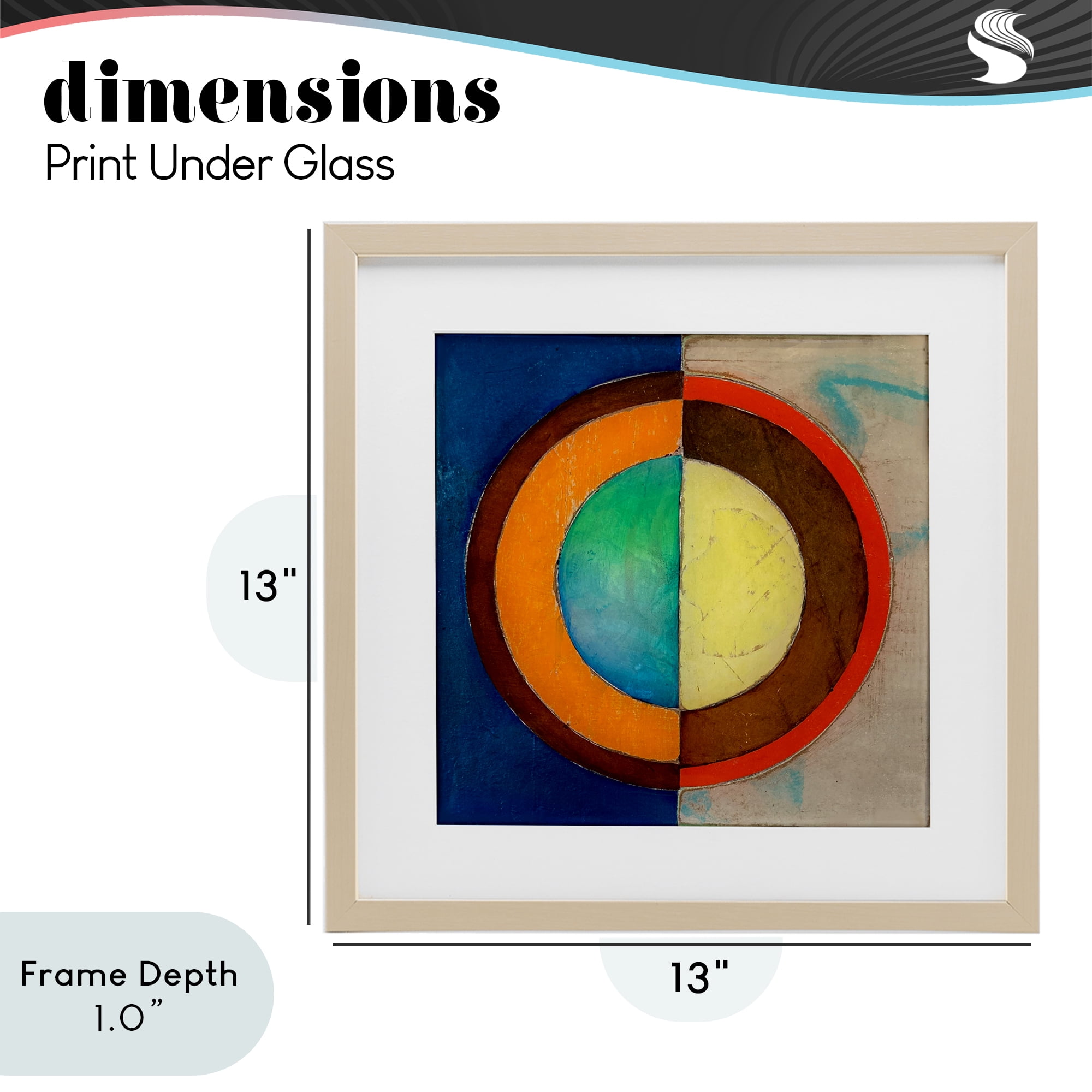 Stupell Industries Bright Vertical Circle Symmetry Birch Framed Print Under Glass, design by Matthew Finger