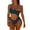 Dark Blue, variant on Women's One Piece Swimsuits O-Ring Tummy Control Bikini Bathing Suit Off-Shoulder Cutout Slimming Swim Suit V Neck Swimwear