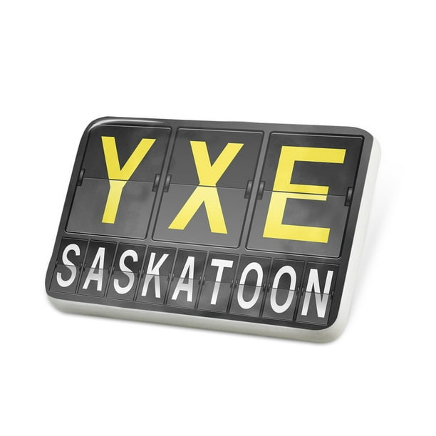 Porcelein Pin YXE Airport Code for Saskatoon Lapel Badge NEONBLOND
