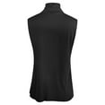 thumbnail image 4 of Women Summer Tops Top Tee Womens Fit Turtleneck Slim Blouse Shirt Sleeveless Solid Women's Blouse Camisole with Support Bra Glitter Girl Compression Tops for Women Top 3x Christmas Workout Black 3XL, 4 of 6