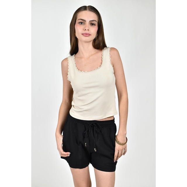 Top basico con encaje /Juvenil, 0314 (Beige) beige EG