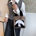thumbnail image 2 of Bolso Mano Con Panda Peluche 24 Nuevos Estilos Cubo Peludo Lindo Que Cubre La Cara Gran Capacidad (marrón), 2 of 9